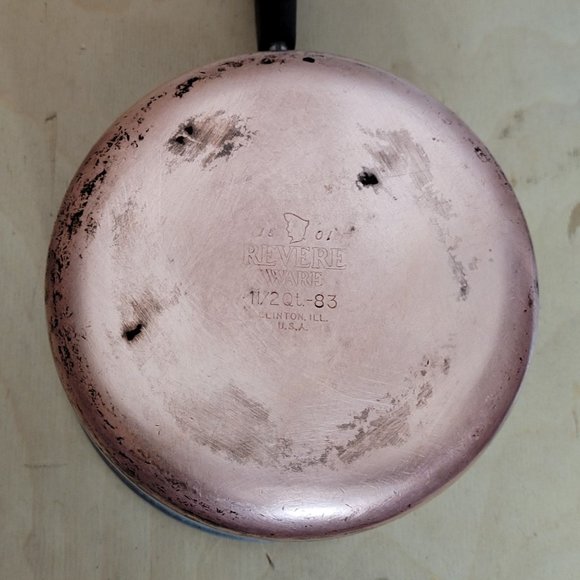 Vintage Revere Ware Copper Clad 1.5 Qt Sauce Pan Pot 5.75 x 3.75 Inches - Picture 6 of 10
